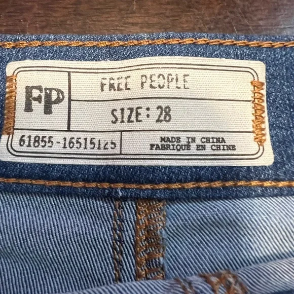 Free People Patchwork 25 Denim  High-Waisted  Retro Inspired Size 28 - Picture 4 of 8